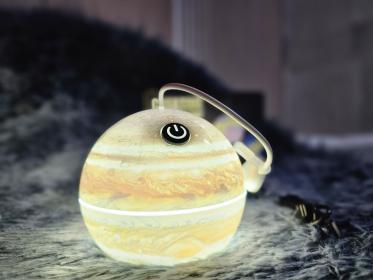 Lampe Led Suspendue En Forme De Boule Décorative, Rechargeable Par Usb, Pour Camping Intérieur Et Extérieur, En Forme De Lune Ou De Terre, 1 Pièce