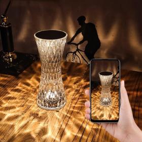 lampe de table en cristal sans fil Tactile Rgb pour chambre